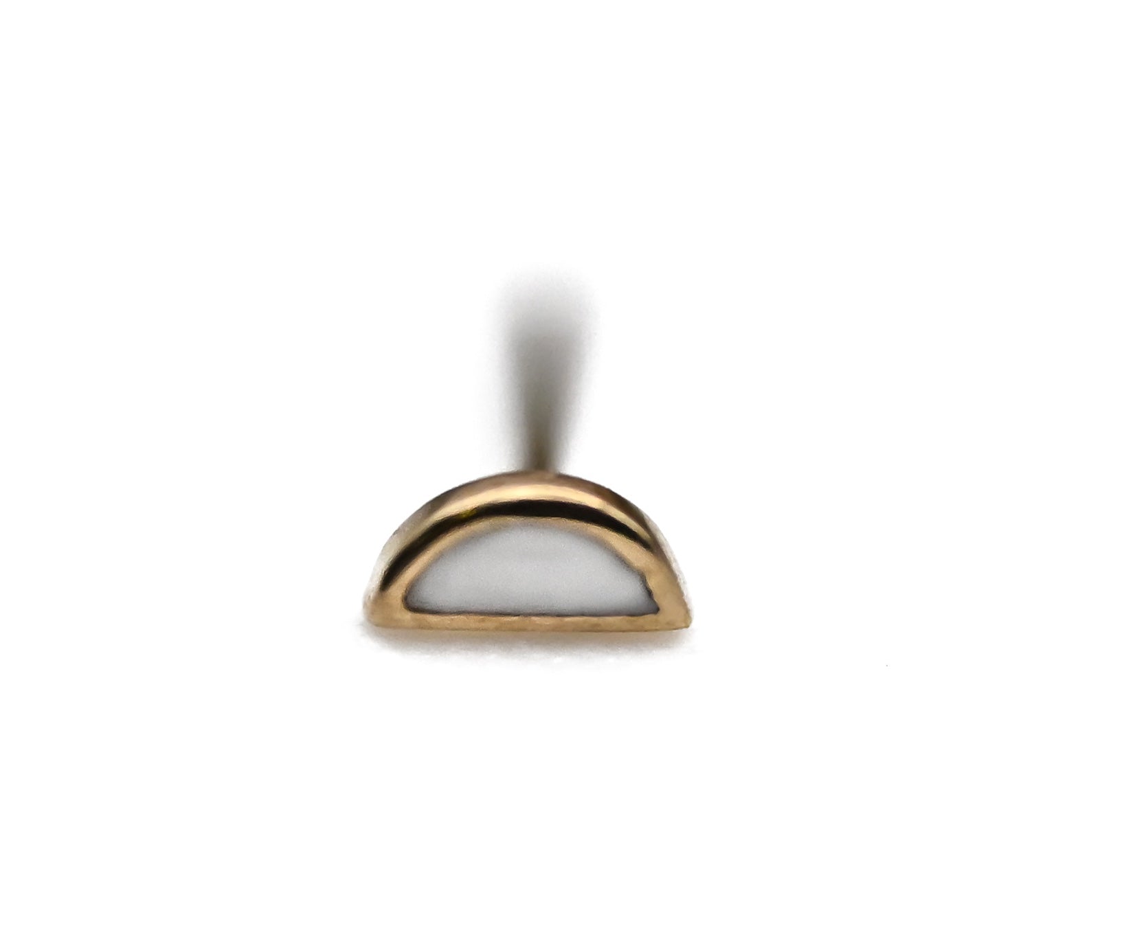 PUPIL HALL 14k Yellow Gold- ENAMEL HALF CIRCLE