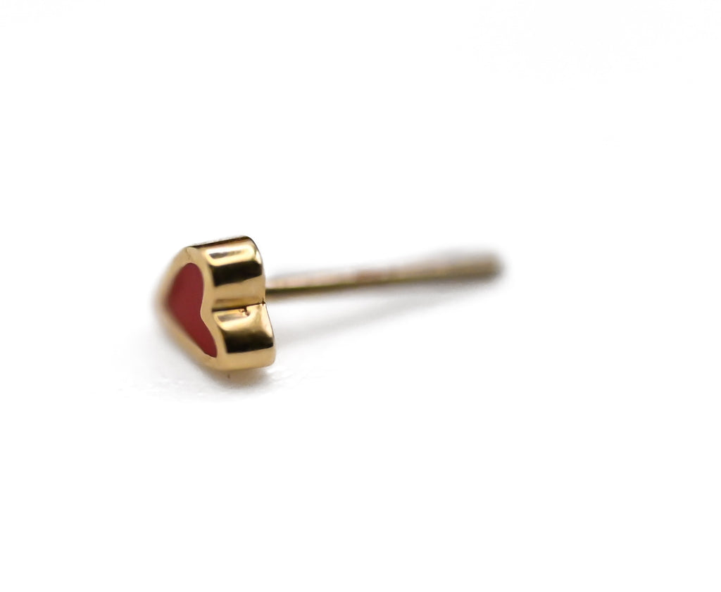 PUPIL HALL 14k Yellow Gold- ENAMEL HEART