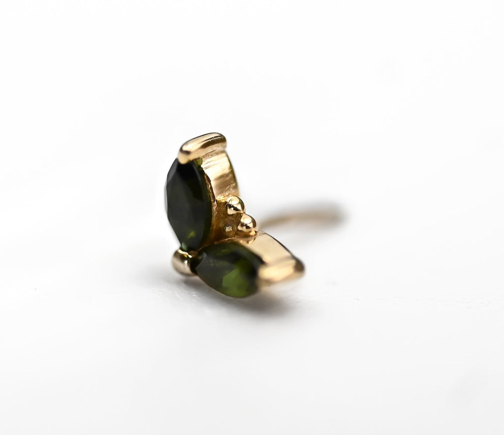 BVLA PETAL- 14k Yellow Gold- GREEN TOURMALINE