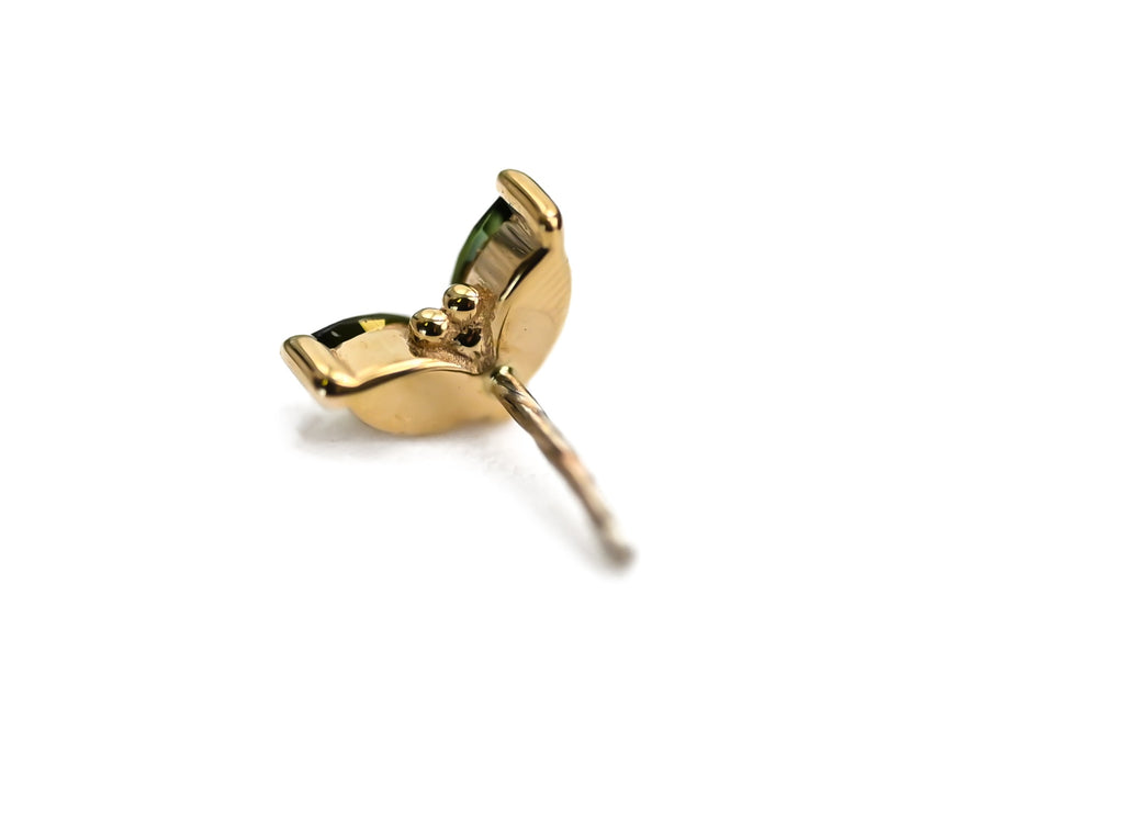 BVLA PETAL- 14k Yellow Gold- GREEN TOURMALINE