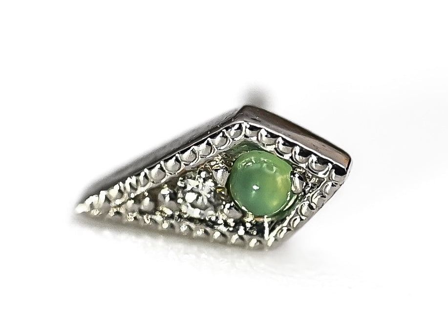 BVLA KITE- 14k White Gold- CHRYSOPRASE/ DIAMOND