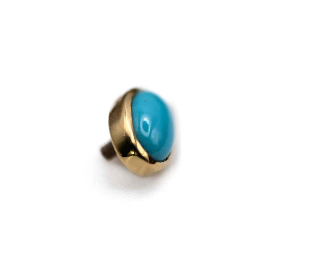 BVLA BEZEL OVAL- 14k Yellow Gold- TURQUOISE (16g)