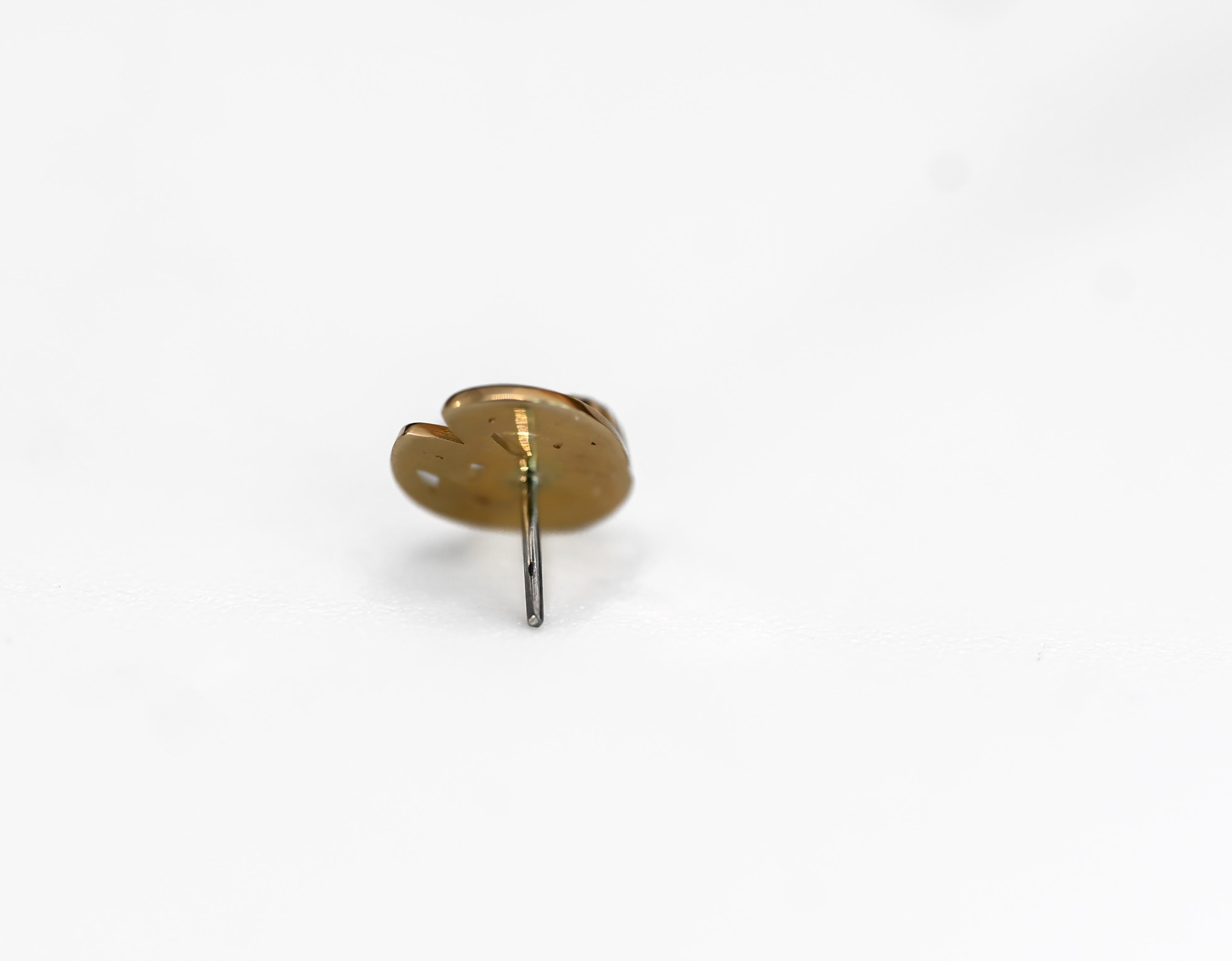 KIWI LADYBUG- 15k Yellow Gold- BLACK CZ
