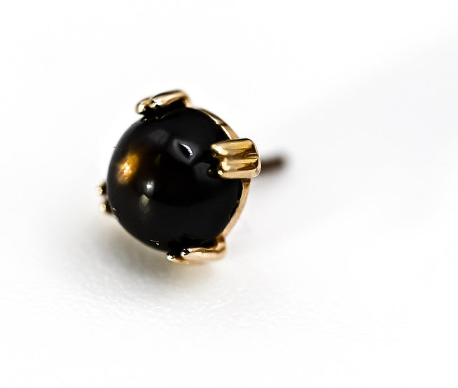BVLA CAB PRONG- 14k Yellow Gold- BLACK STAR SAPPHIRE
