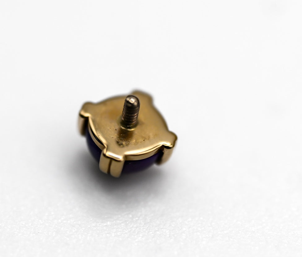 BVLA CAB PRONG 4mm -14k Yellow Gold- PURPLE COPPER TURQUOISE (16g)