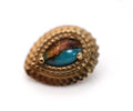 BVLA AFGHAN PEAR 8x6mm- 14k Yellow Gold- Copper Blue Turquoise (16g)