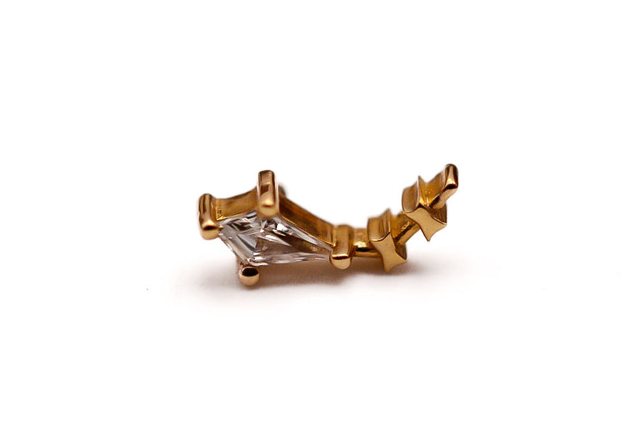 BVLA HANG ON! KITE- 14k Yellow Gold- White CZ