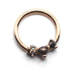 BVLA RIPPLE- 14k Yellow Gold- BLACK PEARL / BLACK DIAMOND / GREY SAPPHIRE- 16g Seam Ring