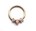 BVLA RIPPLE- 14k Yellow Gold- OREGON SUNSTONE / DIAMOND- 16g Seam Ring