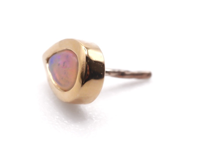 BVLA PEAR- 14k Yellow Gold- WHITE OPAL AAA