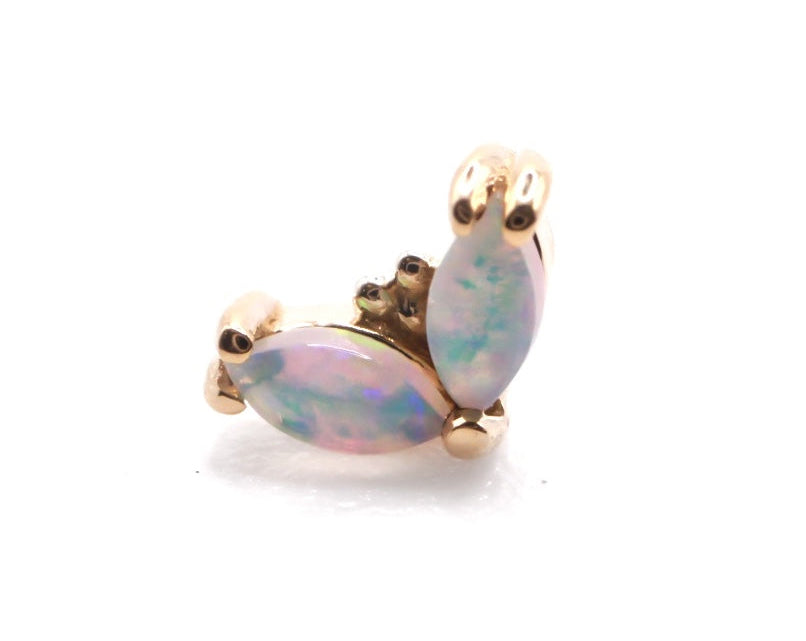 BVLA PETAL- 14k Yellow Gold- WHITE OPAL AAA
