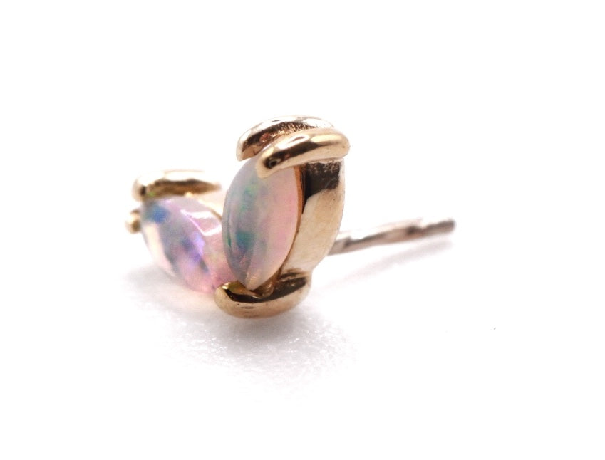 BVLA PETAL- 14k Yellow Gold- WHITE OPAL AAA