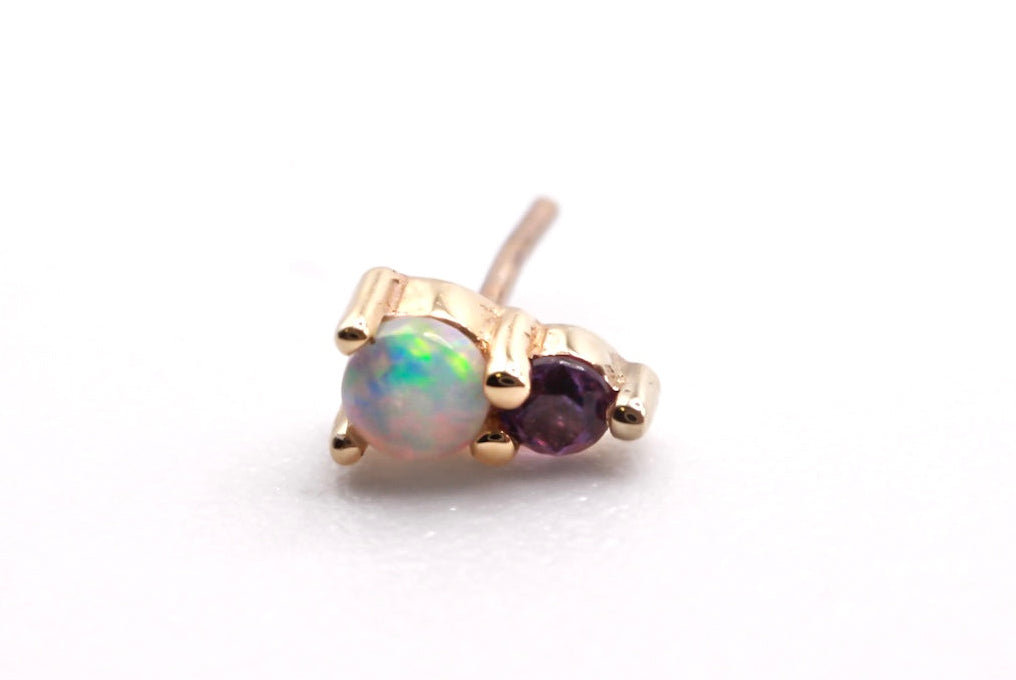 BVLA 14k Yellow Gold JEANIE 2- White Opal/Amethyst