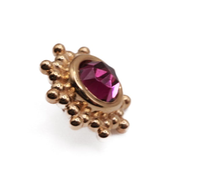 BVLA THURSDAY 6mm- 14k Yellow Gold- faceted RHODOLITE (16g)