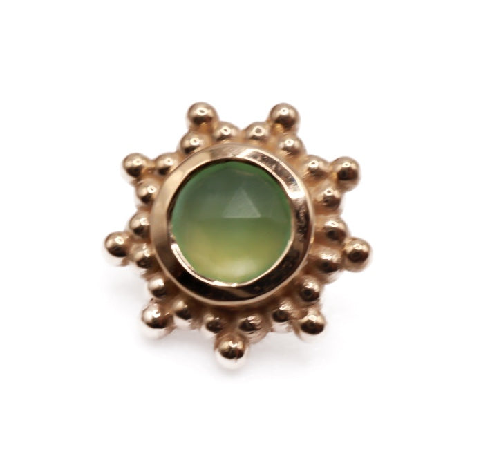 BVLA THURSDAY 6mm- 14k Yellow Gold- faceted CHRYSOPRASE (16g)