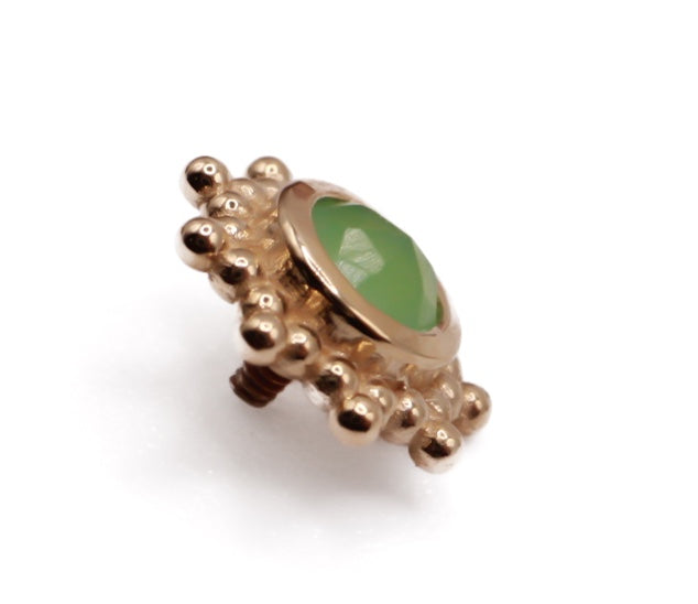 BVLA THURSDAY 6mm- 14k Yellow Gold- faceted CHRYSOPRASE (16g)