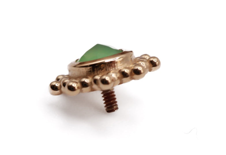 BVLA THURSDAY 6mm- 14k Yellow Gold- faceted CHRYSOPRASE (16g)