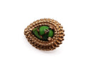 BVLA AFGHAN PEAR 8x6mm- 14k Yellow Gold- Copper Green Turquoise (16g)