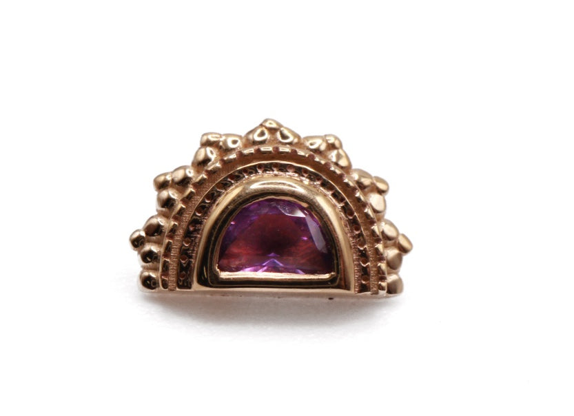 BVLA HALF MOON 7.5mm- 14k Yellow Gold- AMETHYST (14g)