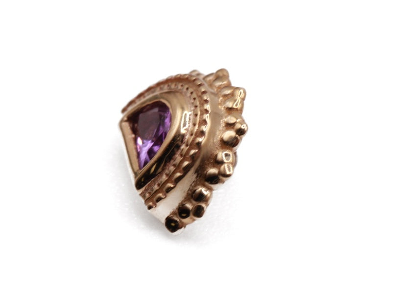 BVLA HALF MOON 7.5mm- 14k Yellow Gold- AMETHYST (14g)