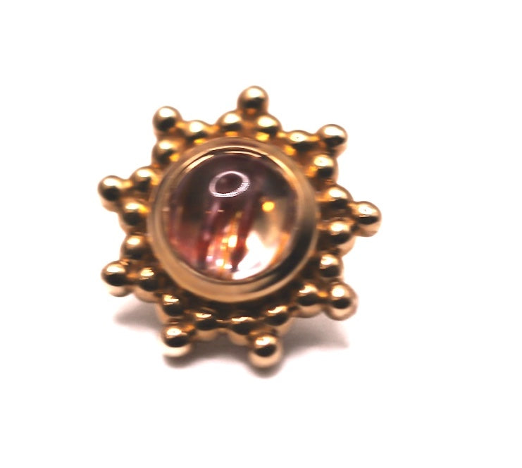 BVLA THURSDAY 8.5mm- 14k Yellow Gold- Copper Rutilated Quartz (16g)