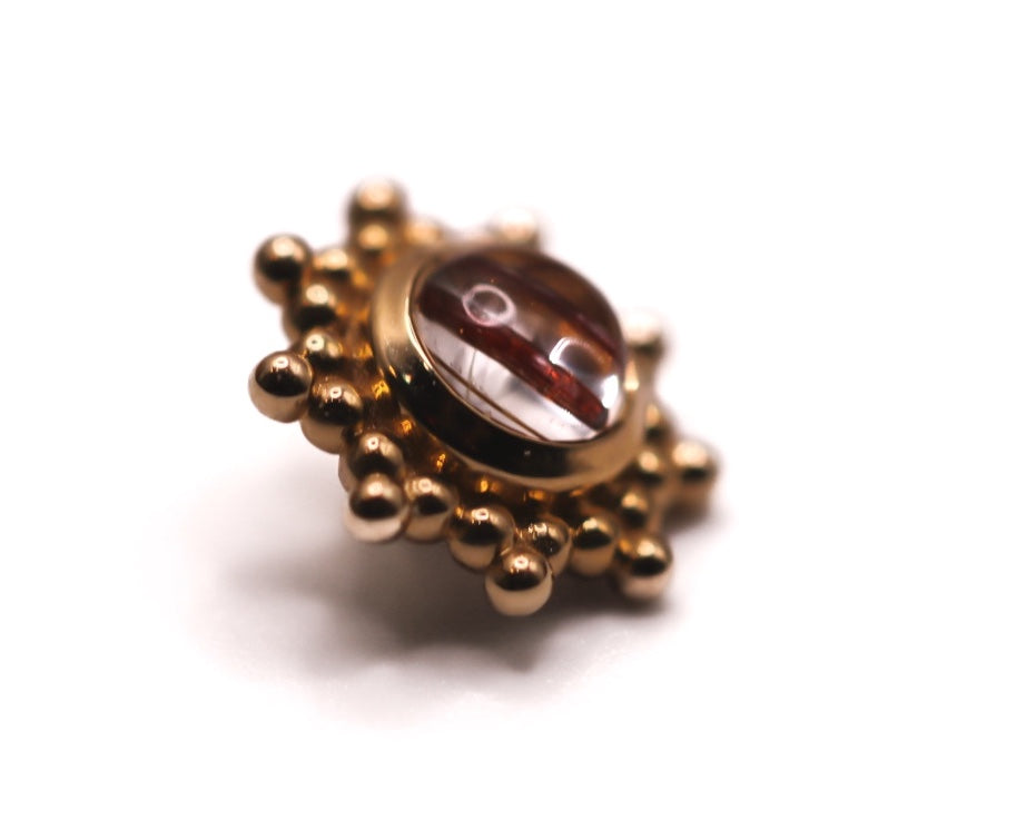 BVLA THURSDAY 8.5mm- 14k Yellow Gold- Copper Rutilated Quartz (16g)