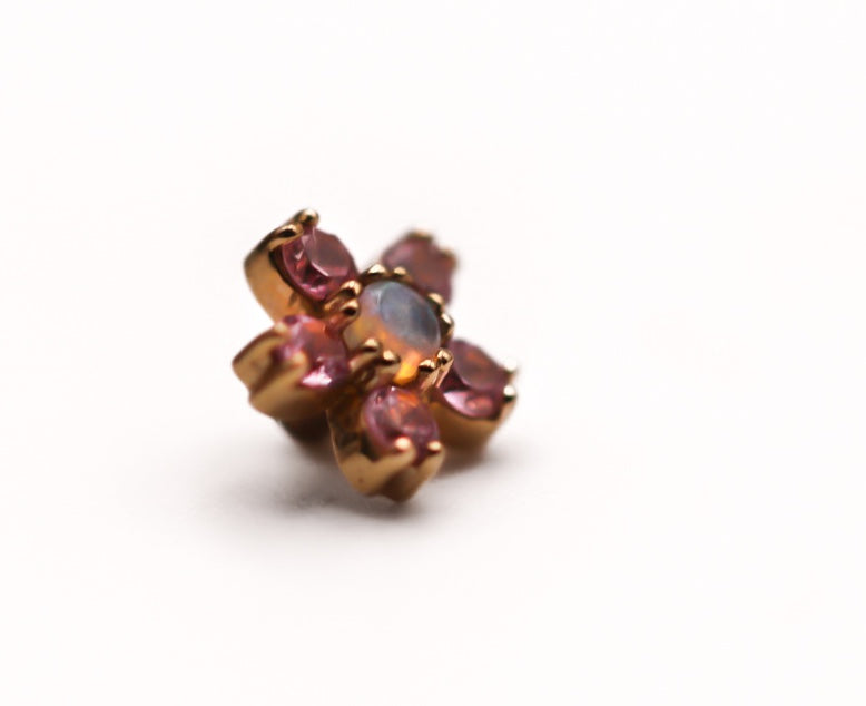 BVLA CHERRY BLOSSOM FLOWER- 14k Yellow Gold- PINK SAPPHIRE (14g)