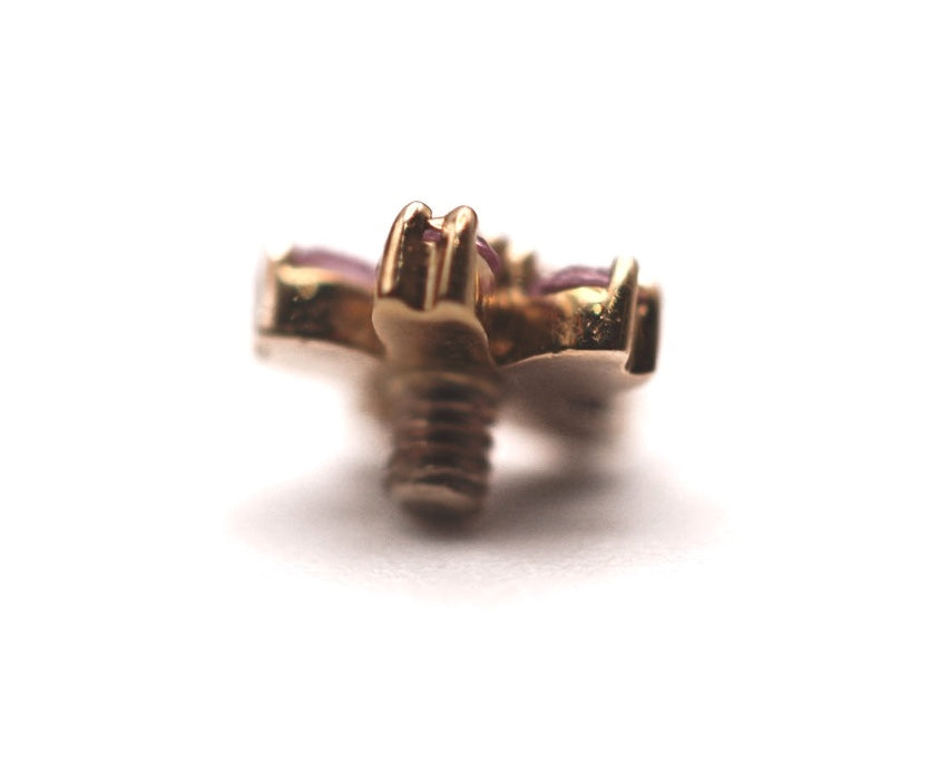BVLA CHERRY BLOSSOM FLOWER- 14k Yellow Gold- PINK SAPPHIRE (14g)