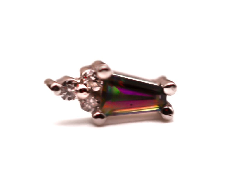 BVLA MIRRAN- 14k White Gold- MYSTIC TOPAZ / DIAMOND