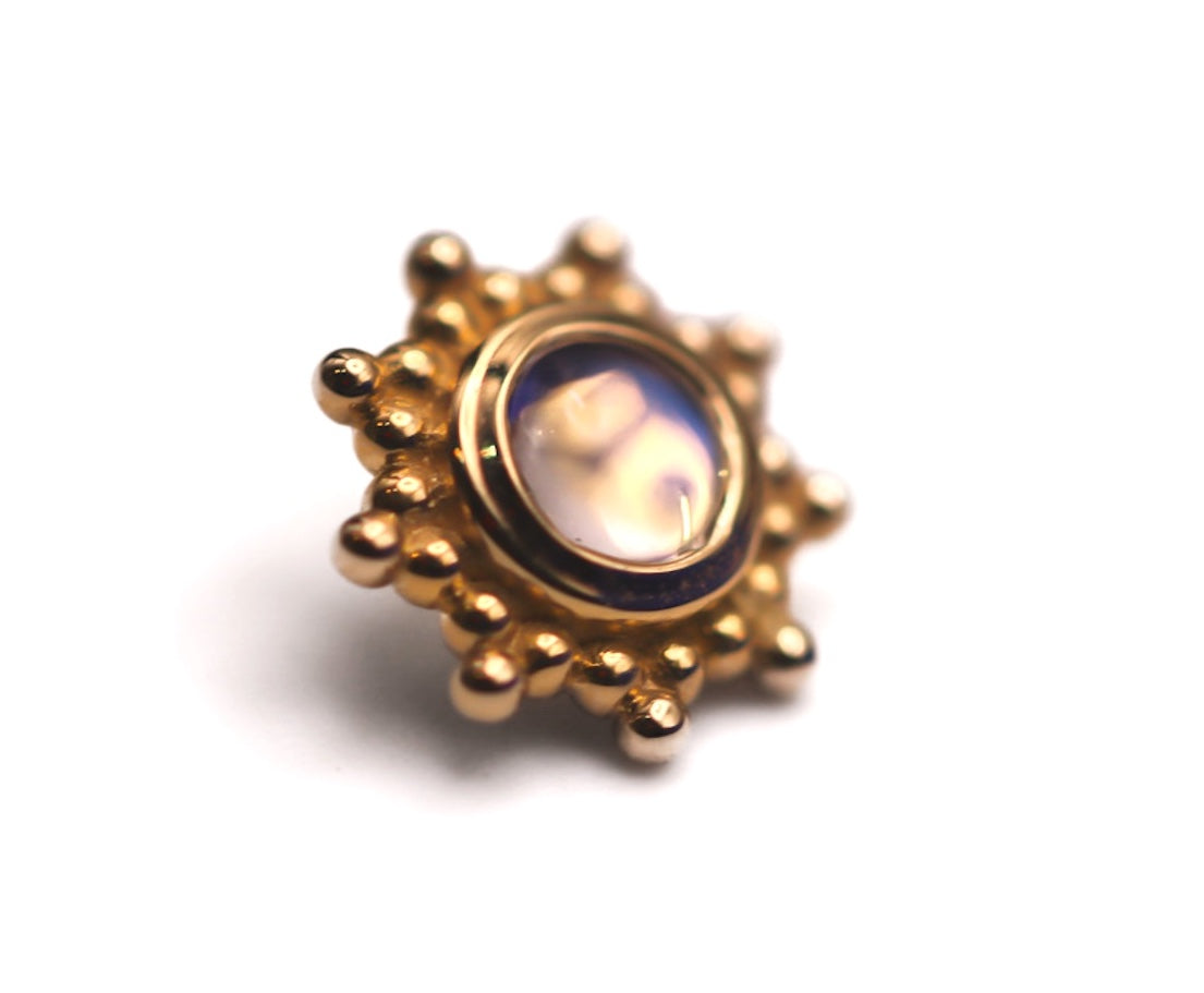 BVLA THURSDAY 6mm- 14k Yellow Gold- RAINBOW MOONSTONE (16g)