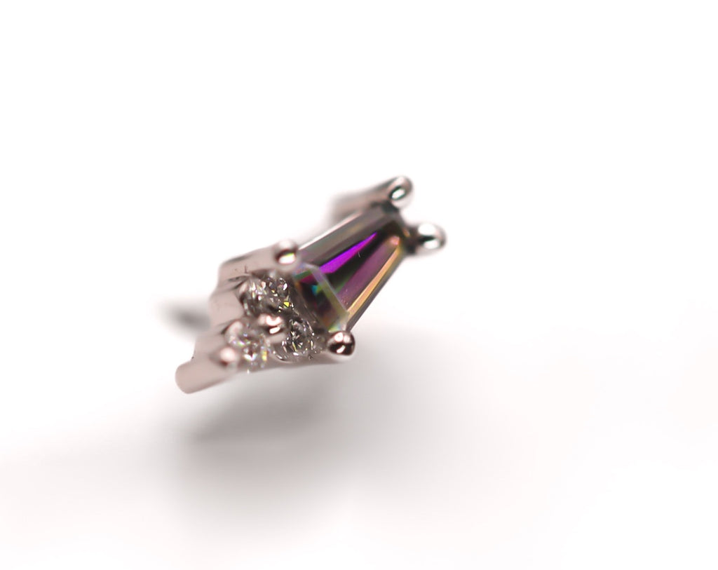 BVLA MIRRAN- 14k White Gold- MYSTIC TOPAZ / DIAMOND