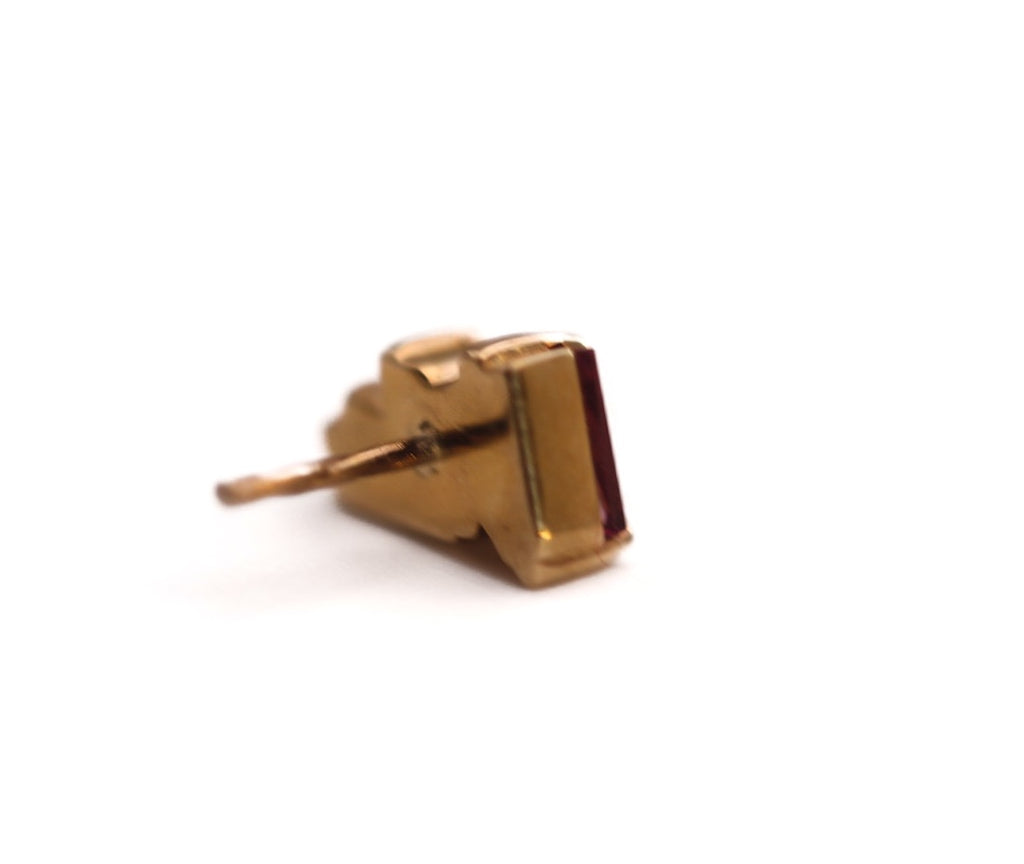 BVLA PILLAR- 14k Yellow Gold- RHODOLITE