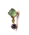 BVLA DUET- 14k Yellow Gold- CHRYSOPRASE / TANZANITE