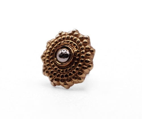 BVLA AFGHAN 6mm- 14k Yellow Gold Round- PLATINUM BEAD