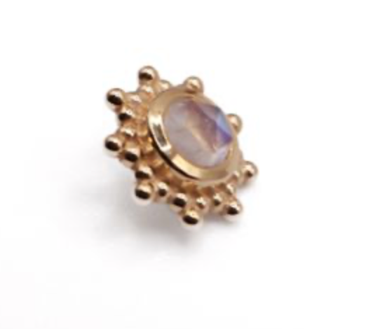 BVLA THURSDAY 6mm-14k Yellow Gold- faceted RAINBOW MOONSTONE (16g)