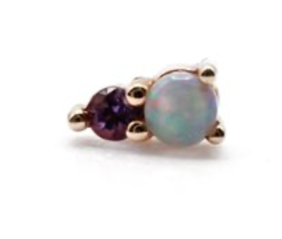 BVLA 14k Yellow Gold JEANIE 2- White Opal/Amethyst