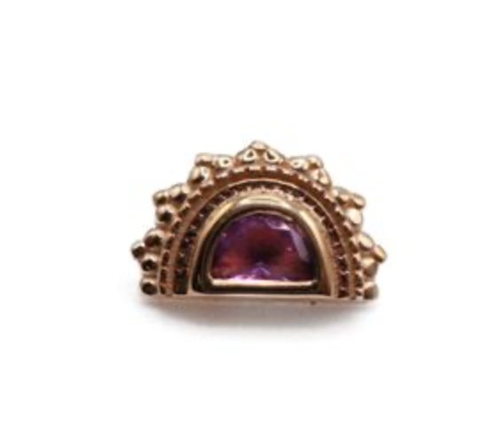 BVLA HALF MOON 7.5mm-14k Yellow Gold- AMETHYST (14g)