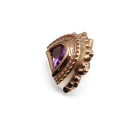 BVLA HALF MOON 7.5mm-14k Yellow Gold- AMETHYST (14g)
