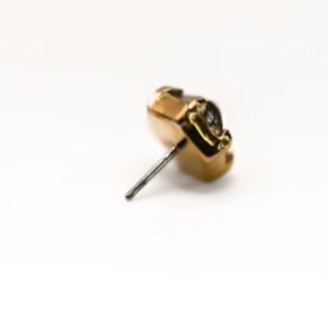 PUPIL HALL 14k Yellow Gold- PRONG BLACK RUTILATED QUARTZ
