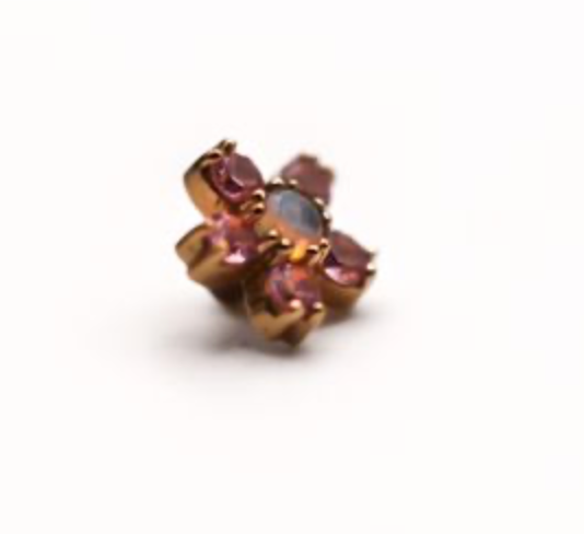 BVLA CHERRY BLOSSOM FLOWER- 14k Yellow Gold- PINK SAPPHIRE (14g)