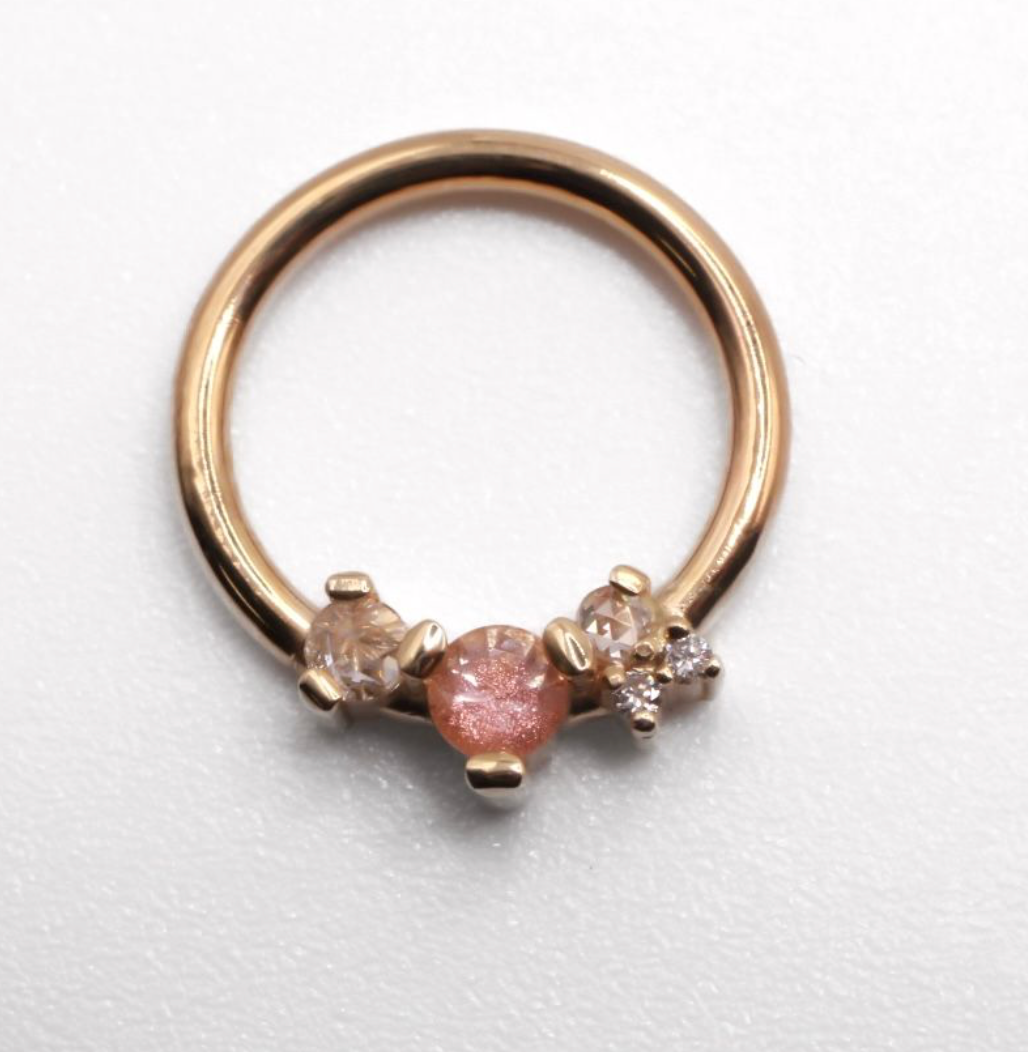 BVLA RIPPLE SEAM RING -14k Yellow Gold- OREGON SUNSTONE