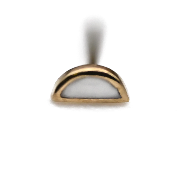 PUPIL HALL 14k Yellow Gold- ENAMEL HALF CIRCLE