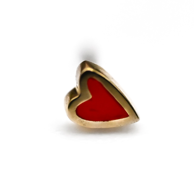 PUPIL HALL 14k Yellow Gold- ENAMEL HEART