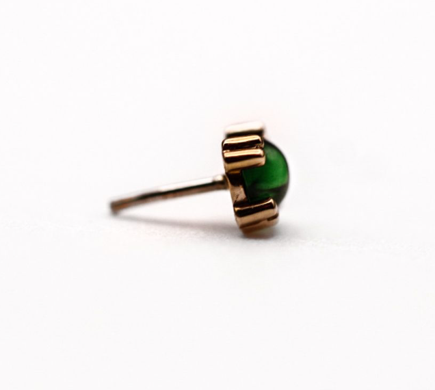 BVLA CAB PRONG -14k Yellow Gold- GREEN TOURMALINE