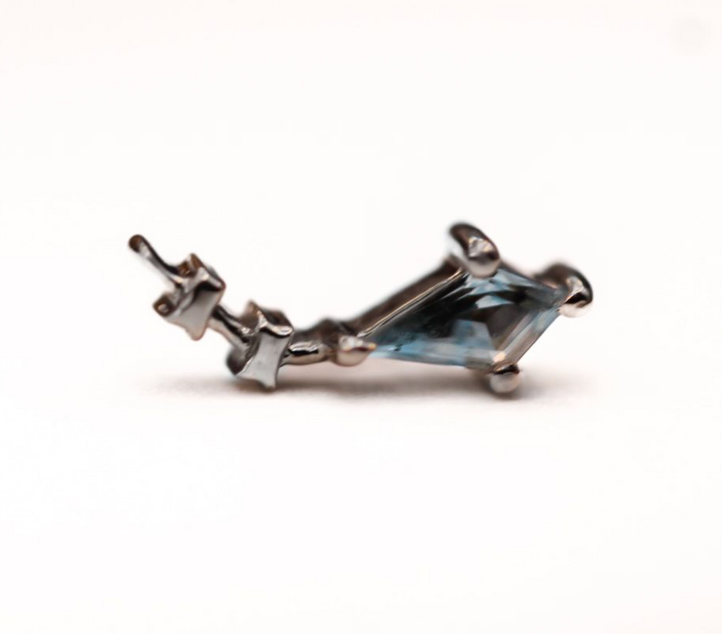 BVLA HANG ON! KITE- 14k White Gold- SWISS BLUE TOPAZ