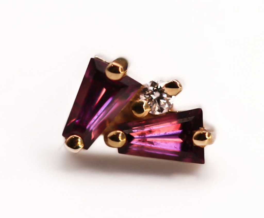 BVLA PILLAR 14k Yellow Gold- RHODOLITE
