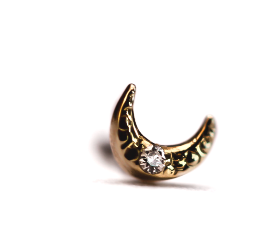 BVLA TINY MOON -14k Yellow Gold- DIAMOND