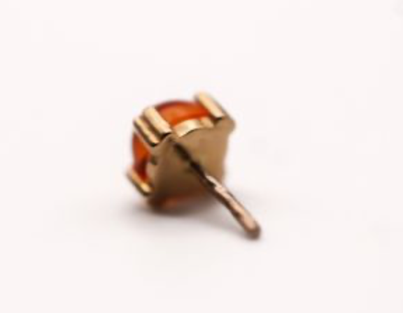 BVLA CAB PRONG -14k Yellow Gold- MEXICAN FIRE OPAL