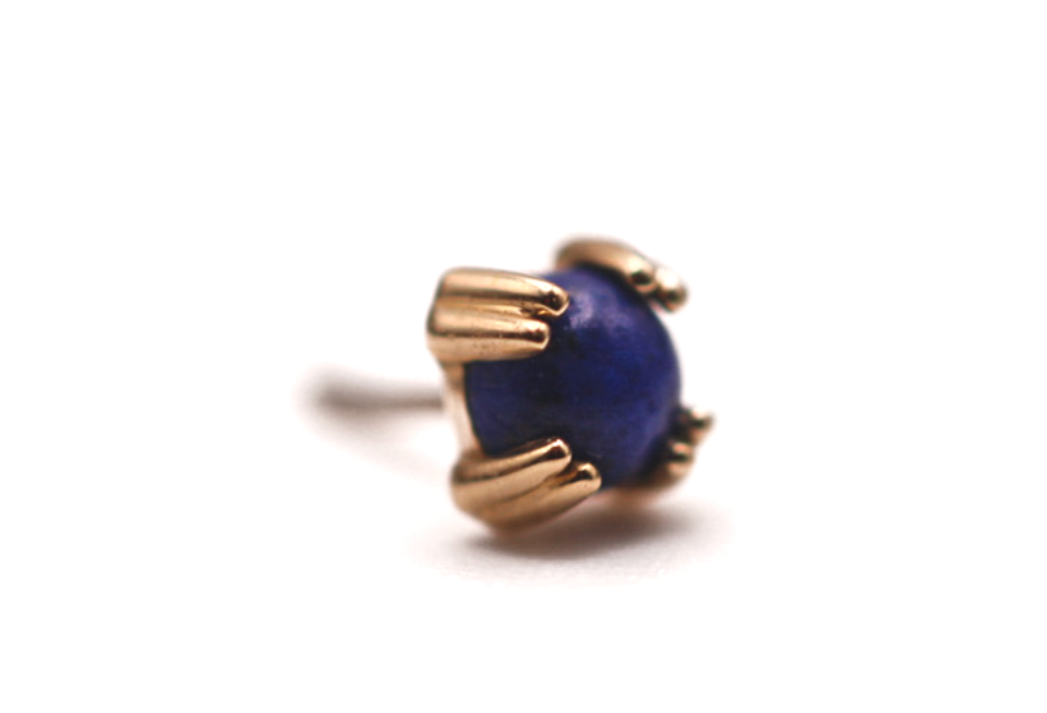 BVLA CAB PRONG -14k Yellow Gold- LAPIS LAZULI