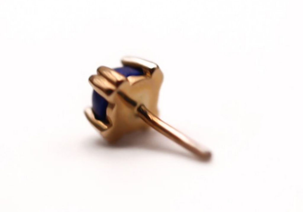 BVLA CAB PRONG -14k Yellow Gold- LAPIS LAZULI